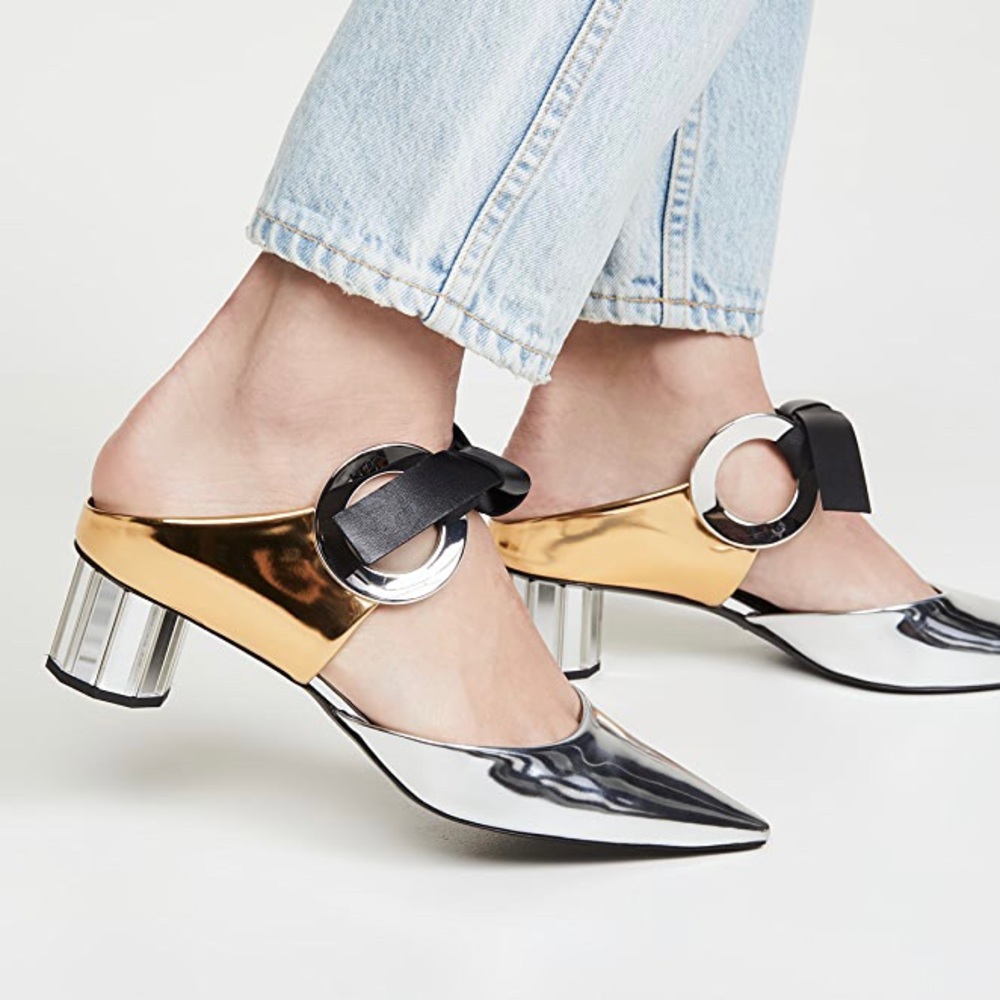 Proenza Schouler Grommet Block Heel Mules